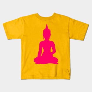 Pink Neon Buddha Kids T-Shirt